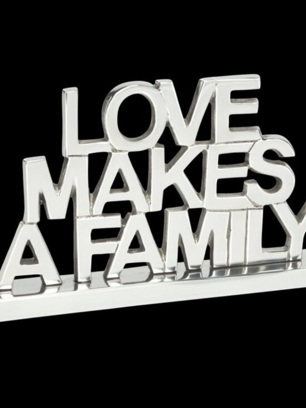 Inspired Generations Silver Metal Sign "Love Makes a Family" Tabletop Decor Gif - Picture 7 of 7